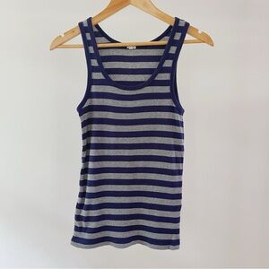 J. Crew Navy and Gray Striped Top